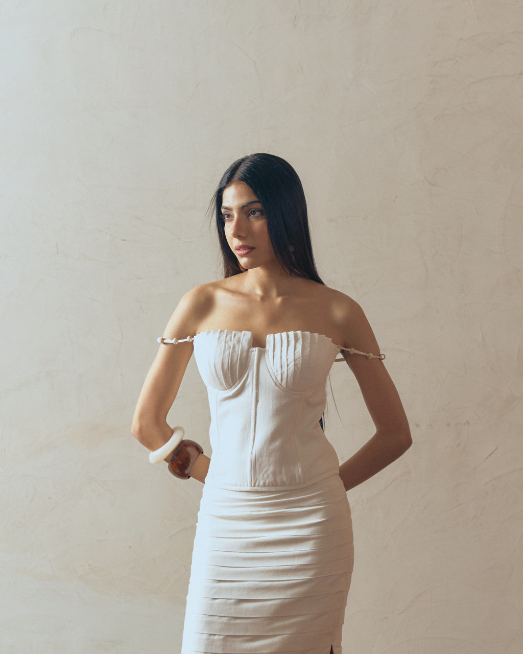 Seashell Linen Corset