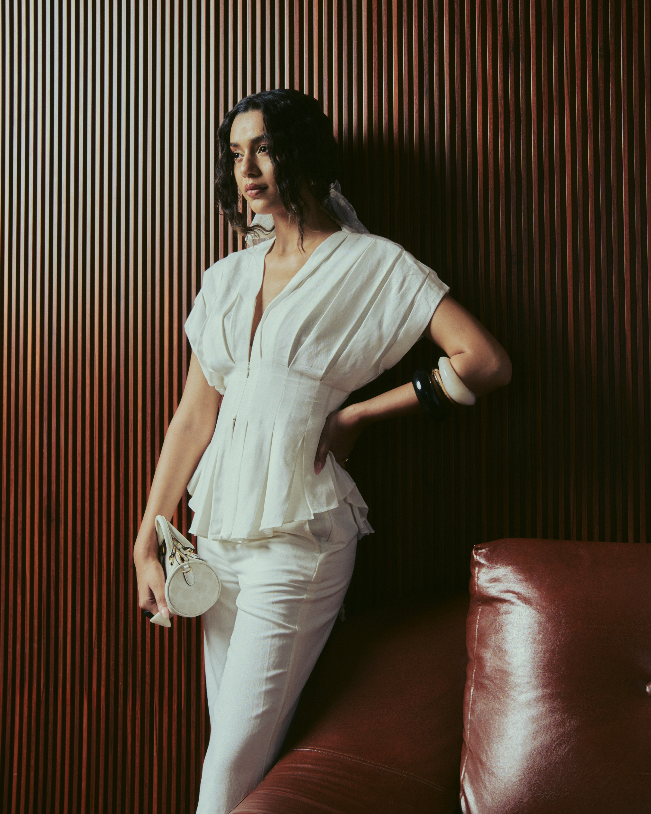 Box Pleat Linen Top