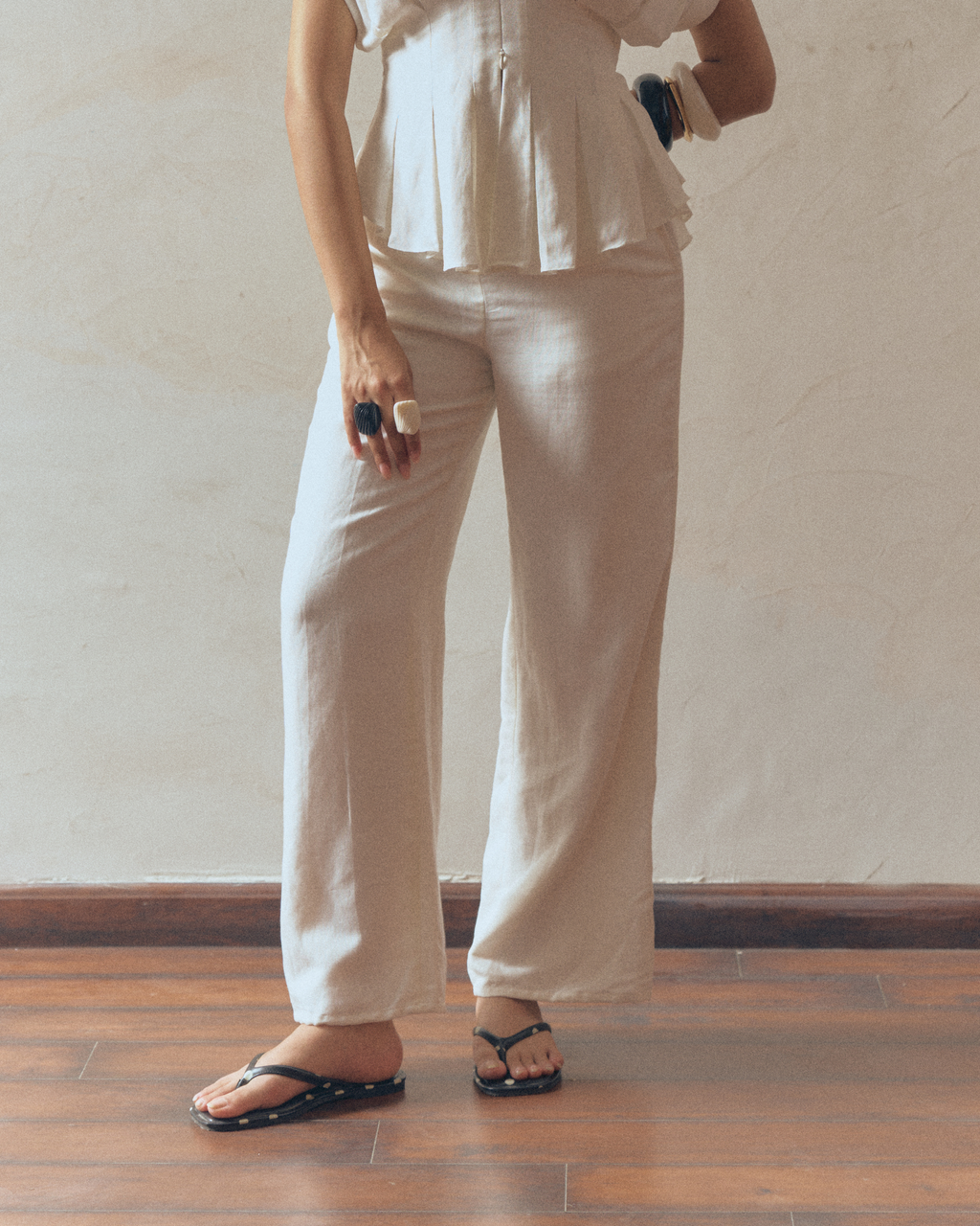 Lined Cuff Linen Pants